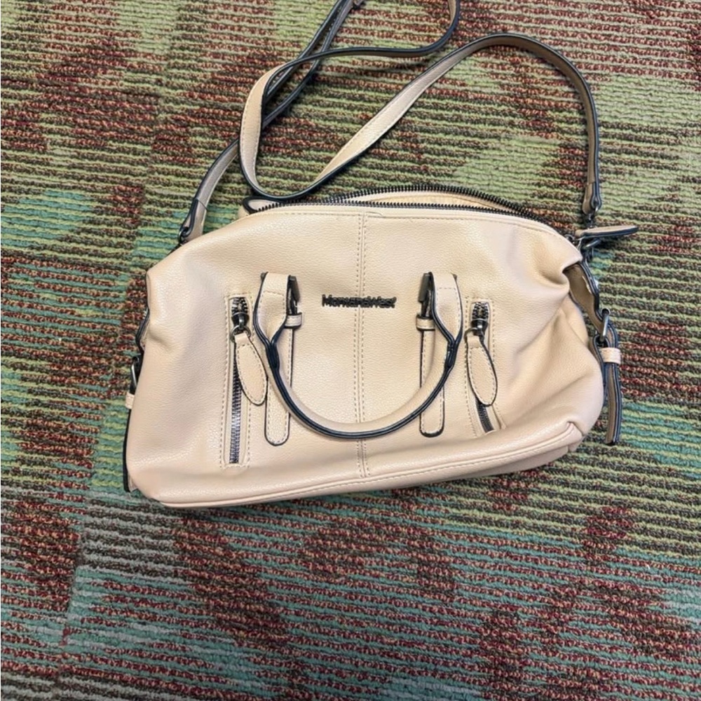 Montana West Cream Satchel Bag